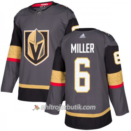 Män Ishockey Vegas Golden Knights Tröja Colin Miller 6 Adidas 2017-2018 Grå Authentic